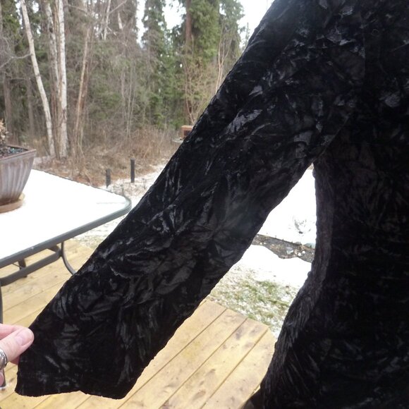 NOMADIC TRADERS GOTH WEDDING BLACK CRUSHED VELVET LONG SLEEVE SHIRT BOHO GYPSY L - Picture 15 of 16